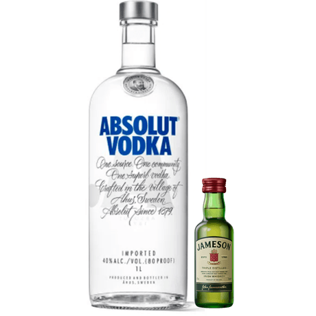 Compre-Vodka-Absolut-Regular-1L-e-Ganhe-Whiskey-Jameson-Caskmates-50ml